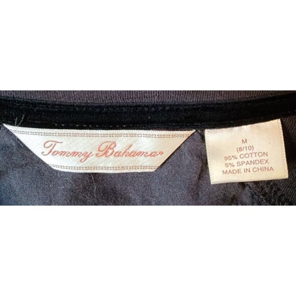 Tommy Bahama Women's 3/4 Sleeve Collared Snap Button Front Sweatshirt Black Sz M - Picture 7 of 13